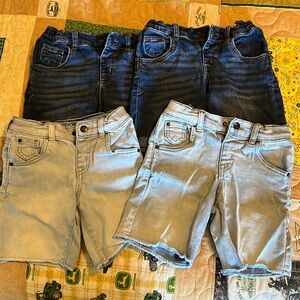 Cat & Jack Jean Shorts 2 dark wash & 2 light wash Adjustable waist